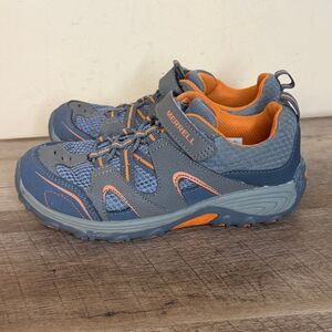 Merrell Kids' Boys size 2W Trail Chaser Hiking Sneaker Gunsmoke Orange shoes